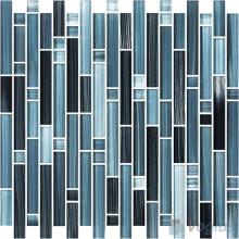 Grayblue Liner Hand Painted Glass Mosaic Tile VG-HPP96