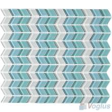 Light Blue Diamond Shaped Wavy Glass Mosaic Tiles VG-UDM97