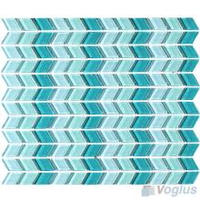 Turquoise Diamond Shaped Wavy Glass Mosaic Tiles VG-UDM99