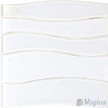 White Wavy Waterjet Glass Tile VG-UWJ83