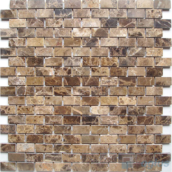 Emperador Dark Polished Small Brick Marble Mosaic VS-MDE95