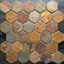 2 inch Hexagon Rusty Slate Mosaic VS-SL90