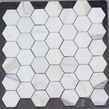 2 inch Polished Calacatta Gold Hexagonal Shaped Marble Mosaic VS-PHX71