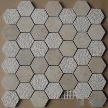 Beige Washed 2 inch Hexagonal Shaped Marble Mosaic VS-PHX70