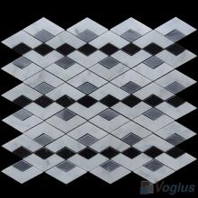 Black White Polished Diamond Shaped Marble Mosaic VS-PDM88