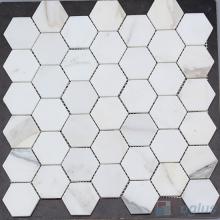 Calacatta Gold Polished 2 inch Hexagonal Shaped Marble Mosaic VS-MCC99