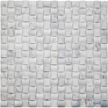 Carrara White Small Camber Bread 3D Stone Mosaic VS-PCB91