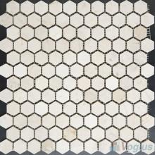 Cream Marfil Polished 1 inch Small Hexagon Marble Mosaic VS-MCM92