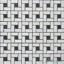 Eastern White Polished Pinwheel Marble Mosaic VS-MEW94
