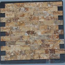 French Gold 1x2 inch Brick Natural Split Face Marble Mosaic VS-STM96