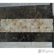 Gold Splender Natural Split Face Culture Stacked Stone Marble Mosaic VS-STT99