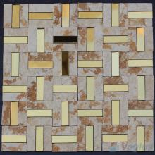 Golden Splender Trio Natural Split Face Marble Mosaic VS-STM83