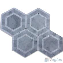Gray Packed Hexagonal Shaped Marble Mosaic Tile VS-PHX77