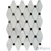 Gray Polished Elongated Shaped Marble Mosaic VS-PTG86