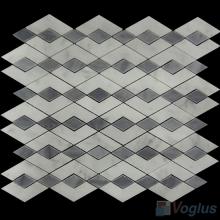 Gray White Polished Diamond Shaped Marble Mosaic VS-PDM87