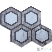 Light Emperador Packed Hexagonal Shaped Stone Mosaic Tile VS-PHX80