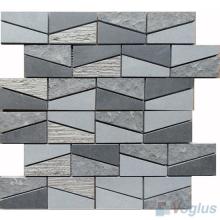 Trapezia Brick Basalt Stone Mosaic VS-BS84