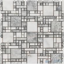 White Gray Polished Miscellaneous Marble Mosaic VS-PMG94