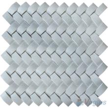 White Travertine Braided Pattern Marble Mosaic VS-PBD95