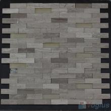 Wooden Gray Subway Natural Split Face Stone Mosaic Tile VS-STM88