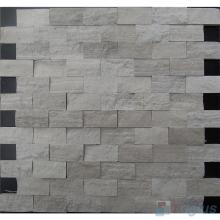 Wooden White 1x2 inch Brick Natural Split Face Marble Mosaic Tile VS-STM93