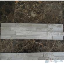 Wooden White Natural Split Face Culture Stacked Stone Marble Mosaic VS-STT97