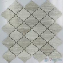 Wooden White Polished Lantern Shaped Marble Mosaic VS-MDW94