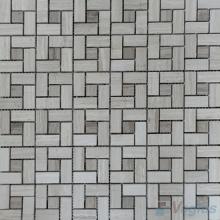 Wooden White Polished Pinwheel Marble Mosaic VS-MWG97