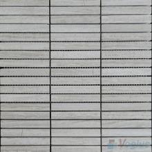 Wooden White Polished Stream Marble Mosaic VS-MDW90