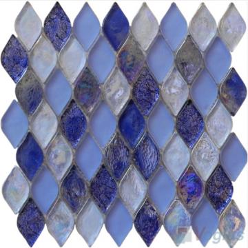Royal Blue Flame Shape Lantern Glass Mosaic Tile VG-UFM98 - Voglus Mosaic