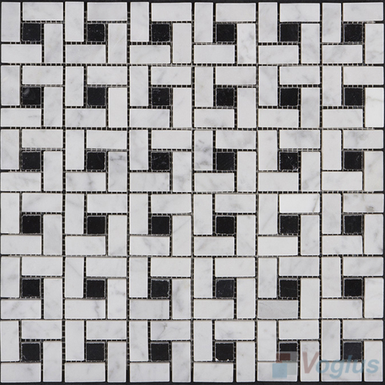 Carrara White Polished Pinwheel Marble Mosaic Tiles VS-PPW99