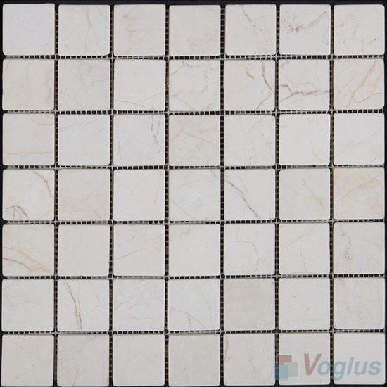 Cream 48x48mm Tumbled Classic Marble Mosaic VS-SEA99
