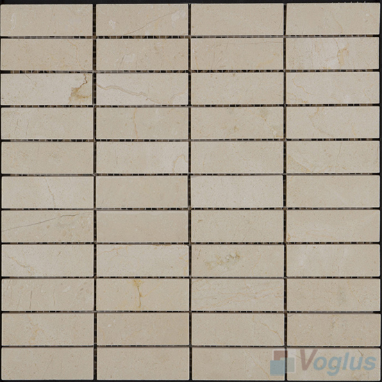 Cream Marfil Polished Stream Marble Mosaic VS-PSR97