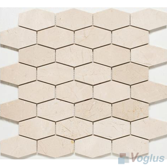 Cream Polished Long Hexagon Marble Mosaic VS-PHX89