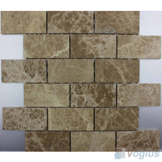 Emperador Light Polished Subway Large Brick Marble Mosaic VS-PBK98