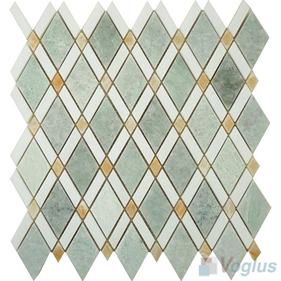 Green Polished Diamond Marble Mosaic Tiles VS-PDM95