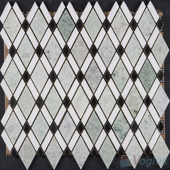 Green Polished Diamond Stone Mosaic Tiles VS-PDM99