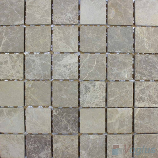 Light Emperador 48x48mm Tumbled Classic Marble Mosaic VS-SEA93