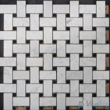 Carrara White Polished Basket Weave Stone Mosaic VS-PBW99