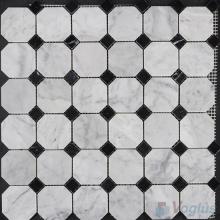 Carrara White Polished Octagon Marble Mosaic VS-PTG99