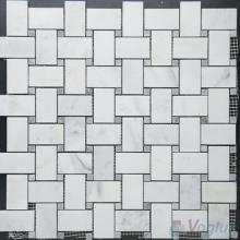 Eastern White Polished Basket Weave Marble Mosaic VS-PBW94