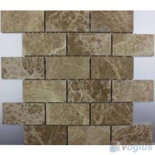 Emperador Light Polished Subway Large Brick Marble Mosaic VS-PBK98