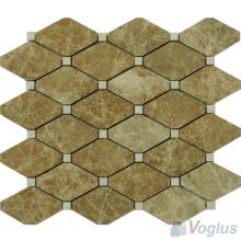 Light Emperador Polished Long Octagon Marble Mosaic VS-PTG91