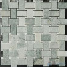 Ming Green Polished Basket Weave Marble Mosaic VS-PBW93