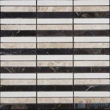 Strip Mixes Polished Stream Marble Mosaic VS-PSR98