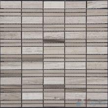 Wooden Gray Polished Stream Marble Mosaic VS-PSR99