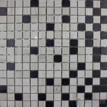 Wooden White Mixed Nero Marquina 20x20mm Polished Stone Mosaic VS-SFB98