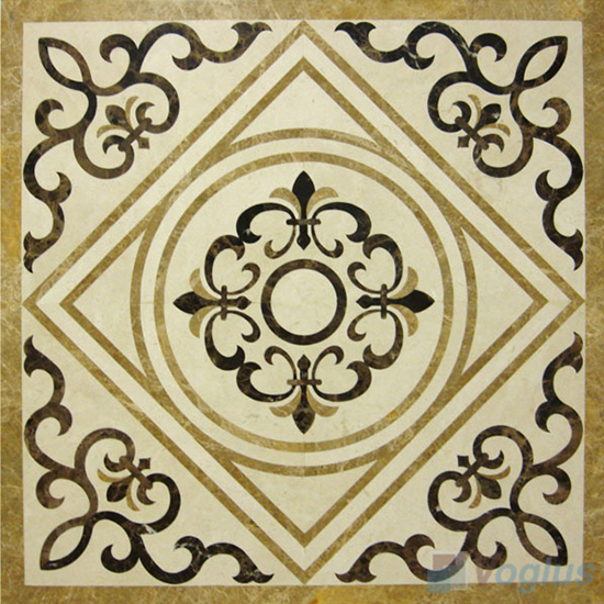 Waterjet Marble Mosaic Square Medallion VS-ASQ92