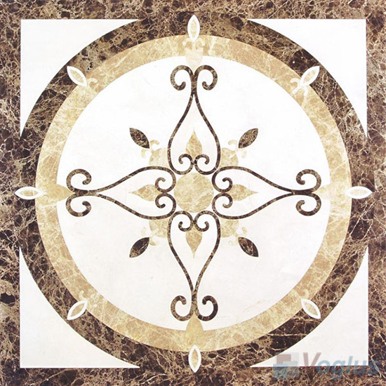 Waterjet Marble Mosaic Square Medallion VS-ASQ94