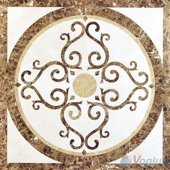 Waterjet Marble Mosaic Square Medallion VS-ASQ96